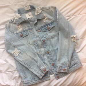 Thread & Supply Light Wash Distressed Denim Jacket